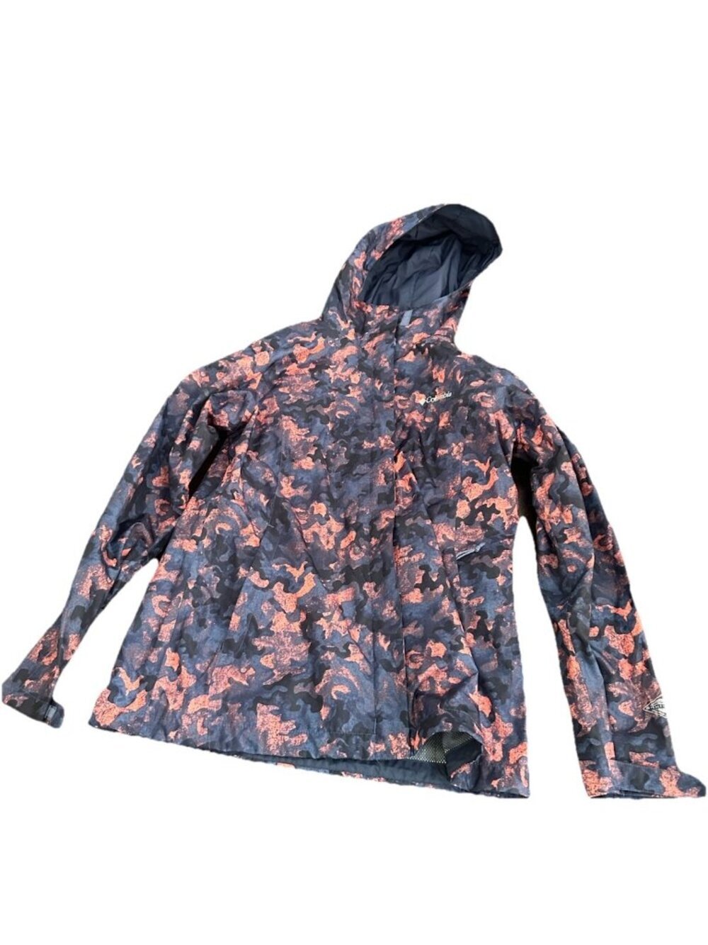 Columbia Jacket Womens Med Camo Arcadia Waterproof Hood Full Zip Light Pack
